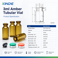 Flacon médical en verre ambré XINDE 10 ml avec bouchon à vis, impression sérigraphique, pour usage d'infusion, flacon vide pour médicaments