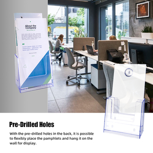 Porte-brochures en plastique acrylique, porte-brochures en acrylique Porte-cartes transparent, porte-cartes, magazines - Product Image 5
