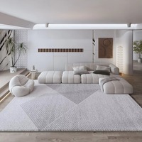 Tapis de salon moderne abstrait imprimé de luxe en fausse fourrure de cachemire, antidérapant et lavable en machine