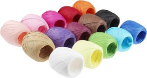 12 rolos 20M <span class=keywords><strong>Raffia</strong></span> Twine String Embrulho Festa Florista Bouquets DIY Craft Decoração Tecelagem arcos <span class=keywords><strong>Raffia</strong></span> Paper <span class=keywords><strong>Ribbon</strong></span>