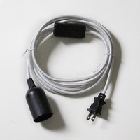 E26 E27 longueur personnalisée bouchon de base à vis en tissu moderne jeu de cordons de prises de lumière avec variateur de lumière