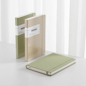 Cinta de seda personalizada marcapáginas tela de lino <span class=keywords><strong>Tapa</strong></span> <span class=keywords><strong>dura</strong></span> Eco cuadernos cubierta de lino <span class=keywords><strong>verde</strong></span> A5 diario de lectura libro de gratitud diario - Product Image 4