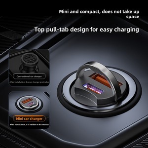 Mini Caricabatterie USB Type-C Invisibile per Auto, Ricarica Super Veloce Compatibile con <span class=keywords><strong>Apple</strong></span> Huawei, Accendisigari OLIVER - Product Image 4