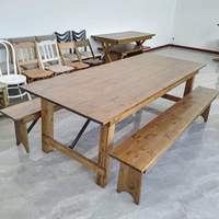 Table rustique d'événement de mariage en bois solide pour des tables à manger se pliantes de ferme