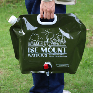 Bolsa de agua de mano plegable de 7,5 l para exteriores, bolsa contenedora de agua de plástico de gran capacidad con válvula, jarra de almacenamiento de agua para Picnic y Camping - Product Image 1