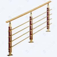 Rampe de balustrade moderne en câble métallique avec rail supérieur en bois massif pour escalier intérieur de villa