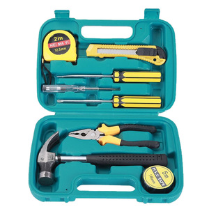 Emergency Tool Kit 9 Piece Set With Hammer Pliers Screwdrivers <b>Tape</b> <b>Measure</b> For Home And Car Use - Product Image 1