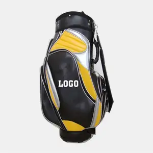 カスタマイズされた新しいスタイルのゴルフスタッフバッグビッグマックスゴールドハンドスクエアゴルフバッグ