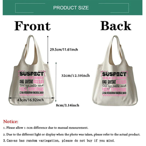 Sac fourre-tout en toile personnalisé avec motif « Elle écoute et n'en juge pas », idéal pour les voyages et le shopping féminin - Product Image 2