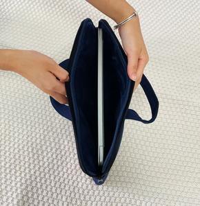 Maletín de manga suave para portátil 11 13 14 <span class=keywords><strong>15</strong></span> <span class=keywords><strong>6</strong></span> pulgadas adecuado para Apple Mac Pro azul oscuro OEM logotipo personalizado estilo bolso para portátil - Product Image 6