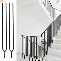 Barre de balcon en métal noir creux de haute qualité au design moderne, balustrade d'escalier en fer forgé pour villa et appartement