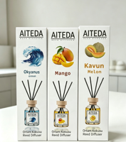 Diffuseur de parfum 130 ml en verre liquide, parfum longue durée, désodorisant d'ambiance avec couleur et logo personnalisés