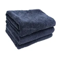 Toalha cinza de microfibra para polimento, toalha de limpeza doméstica 450 gsm 16x16