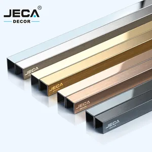 JECA 304 Decorative Polished T/U Shape Tiles Accessories Trim Strip Profile Stainless Steel Tile Trim