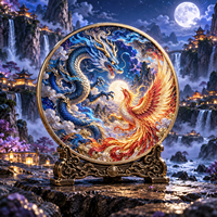 Pièces de monnaie en cuivre pur 999 de 1 oz, série Dragon Phénix, édition collector UV double face, rondes, artisanat métallique