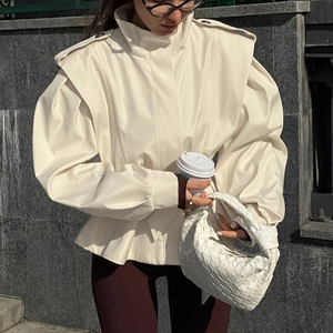 Jxwatcher – <span class=keywords><strong>Trench</strong></span>-coat élégant <span class=keywords><strong>et</strong></span> luxueux pour femme, coupe courte, coupe-vent, manches longues, fermeture polyester, idéal automne-printemps - Product Image 2
