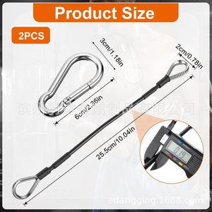 Cables de extensión para gimnasio Eda, 10 pulgadas, acero inoxidable, duraderos, para equipos de fitness - Product Image 5