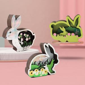 Decorazioni Creative per intaglio del legno di oggetti d'arte animali in legno decorazioni per la casa desktop multistrato per intagliare il legno - Product Image 4