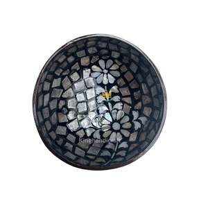 Tazón redondo de cáscara de coco con incrustaciones de fregona a buen precio con diseño variado para cocina, venta al por mayor, hecho a mano de Vietnam - Product Image 5