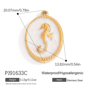 Pendentif rétro DIY en acier inoxydable plaqué or 18 carats, accessoire unique pour la mode féminine, bijoux en acier inoxydable - Product Image 6