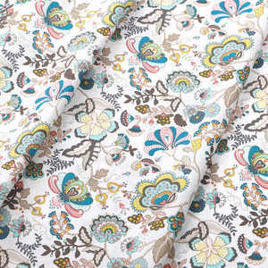 Tissu popeline 100% coton imprimé floral à motif personnalisé super doux pour robe - Product Image 3