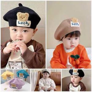 Béret tricoté doux et confortable pour enfants, avec logo personnalisé, pour filles et garçons, béret élégant pour bébés de 0 à 3 ans - Product Image 3
