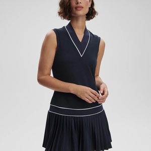 Vestido de Tenis sin Mangas con Cuello en V para Mujer, Ropa Deportiva para Pickleball al Aire Libre, Traje de Playa, Shorts de Tenis Plisados, Nombre del Equipo OEM - Product Image 2