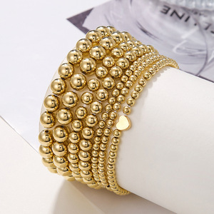 European American Cross Border Jewelry CCB <b>Bracelet</b> 7 Piece Set Stacked Round <b>Bead</b> <b>Bracelet</b> Fashion Geometric Design Zinc Alloy - Product Image 3