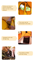 Tente instantanée Pop Hub pour 4 à 8 personnes, en Oxford, double couche, quatre saisons, avec moustiquaire intégrale, imperméable, coupe-vent, avec bâche de protection amovible