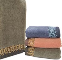 Couleur personnalisée surplus de liquidation motif jacquard serviette de bain essuie-mains en coton