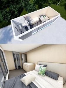 Offre Spéciale petit bureau de luxe Pod 12 20 40 pieds avec meubles Apple Container House pour hôtels Utilisation en extérieur Panneau sandwich fabriqué - Product Image 5