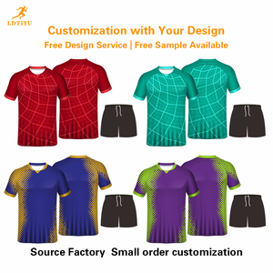 Vêtements de sport personnalisés respirants à séchage rapide motif à carreaux à manches courtes 100% maillots de rugby en polyester ensembles en gros Clubs pour adultes gratuits - Product Image 2