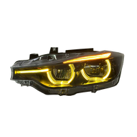 Faro Delantero para Automóvil SJC para BMW Serie 3 F30 F35 2013-2018, Estilo Black Shadow LCI, Doble Color Amarillo y Blanco, DRL, Faro LED Completo