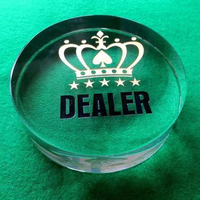 Bouton de croupier de poker en acrylique moderne de luxe
