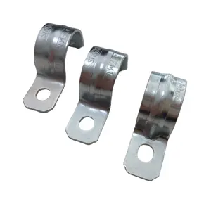 CONDUIT FITTINGS 2 in. EMT Strap Galvanized Steel Rigid One Hole Strap Silver Listed