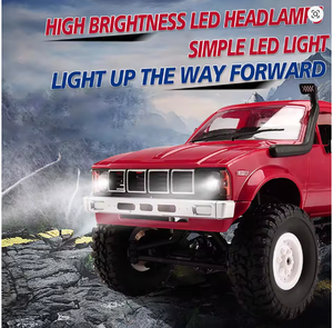WPL C-24 C-24K 1/16 2.4G 4WD Camioneta RC Todoterreno con Luces Delanteras RTR Kit de Vehículo de Control Remoto DIY Cable USB - Product Image 4