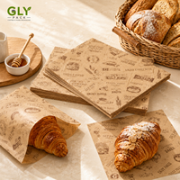 Feuilles de papier kraft imprimées sur mesure, résistantes à la graisse, pour l'emballage alimentaire des sandwichs, des hamburgers, des produits de boulangerie, des restaurants et des plats à emporter