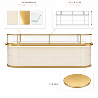 Vitrine d'exposition de bijoux en verre blanc personnalisée avec éclairage LED pour magasin de détail, boutique, salle d'exposition, distributeur en gros