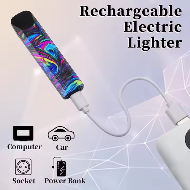 USA EU Warehouse Stock Fast Shipping Tobacco Accessories With Big Digital Touch Screen Adjustable Power USB Lighter