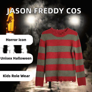 Suéter de punto a rayas rojas y verdes para disfraz de Halloween, personaje Charlie, unisex para adultos - Product Image 2