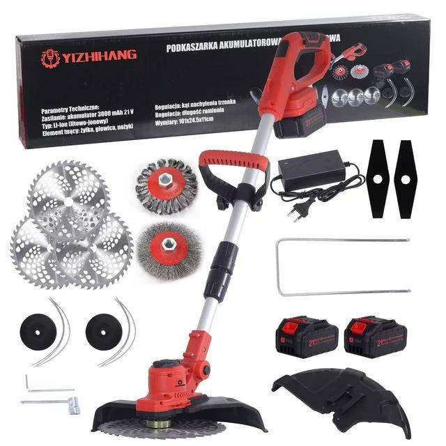 Industrial-grade 21V Lithium Battery-powered Weed Remover, with a Durable Plastic Handle, Suitable for Garden Trimming