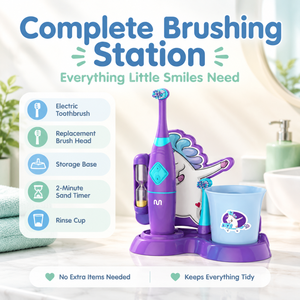 Brosse à dents électrique oscillante pour enfants, best-seller, à poils souples, portable, avec gobelet de rangement pour enfants - Product Image 3