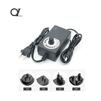 Adaptateur d'alimentation AC/DC réglable OL 3-12V 3A avec bouton rotatif 24W LED multi-prises