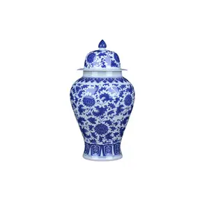 Recipientes para uso doméstico, enfeites de porcelana azul e branco