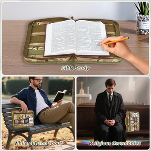Funda Protectora para Biblia Táctica de Camuflaje para Hombres y Mujeres, Funda Resistente de Tela para Biblia para Iglesia, Adoración y Peregrinación - Product Image 4