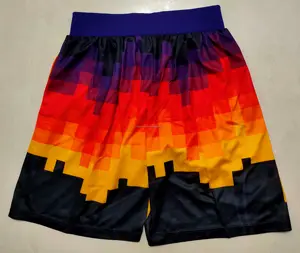 Pantalones cortos clásicos de baloncesto bordados para hombre, Logo del equipo Suns cosido, sublimación, más de 100 estilos