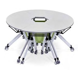 Mesa de conferencias plegable industrial Wangzuo 1500x1600x1800, mesa de entrenamiento móvil para oficinas y salas de reuniones - Product Image 1