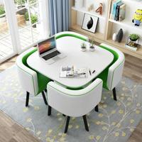 Ensembles de Table basse ronde en MDF, Mini Table à manger moderne de loisirs, ensemble de 4 chaises