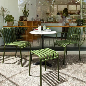 Juego de mesa y silla de bistró para exteriores de hierro moderno para lugares de ocio Tiendas de té con leche Casas de familia y cafés de jardín - Product Image 5