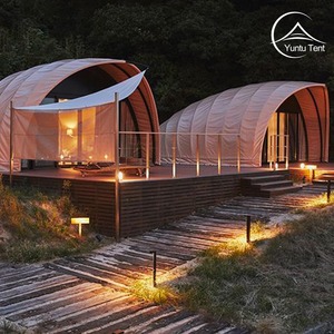 Tente de glamping de luxe type cocon avec double entrée pour l'hébergement en safari africain dans le désert - Product Image 1